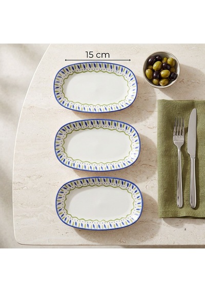 Güral Zeytin 15 Cm 3lü Porselen Kayık Tabak Seti Diğer