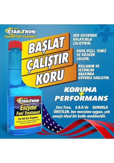 Starbrite - Star Tron Enzim Katkılı Benzin Katkısı 473 Ml : Etanol Sorunlarına Son, Benzinli Motorlar İçin Enzim Gücüyle Profesyonel Koruma