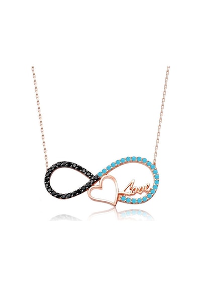 925 Ayar Gümüş Kalpli Sonsuzluk Kadın Gümüş Kolye Rose Gold