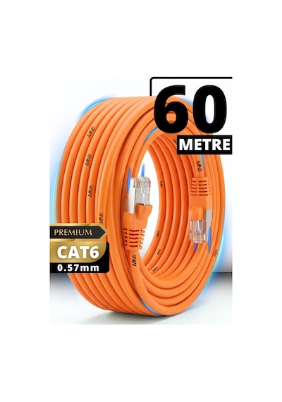 Mn6 M107xt 60 Metre Ethernet Kablosu/cat6 23awg Utp 0.57mm/çıft Kat Korumalı/iç Dış Mekan Uyumlu 60 M
