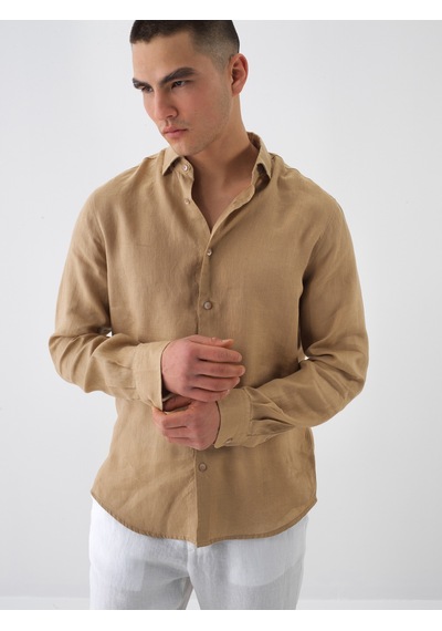 Xint Camel %100 Keten Regular Fit Gömlek 700963