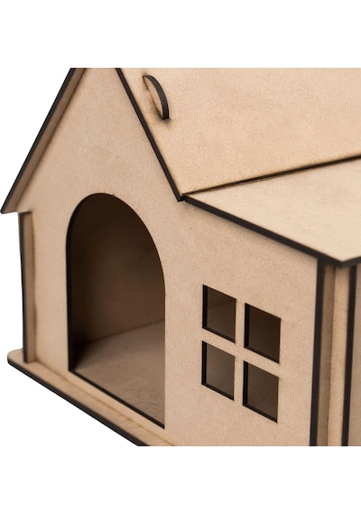 Tr Alg Wood Design Hamster Evi 8 Parça Mdf Ahşap Hamster Yuvası 27 23 22 Cm