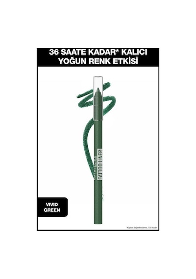 Maybelline New York Tattoo Liner Jel Göz Kalemi Vivid Green