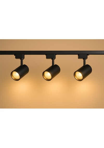 Modern 3'lü Siyah Alaminyum Kasa Ray Spot Aydınlatma Seti 30w 4000k Doğal Beyaz Işık 3200 Lm A+ Enerji Sınıfı Siyah