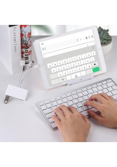 Nk1032 Pro Type-c Lightning Usb-a To 2x Usb3.0 Sd Tf Pd Kart Okuyucu Çevirici Hub Adaptör