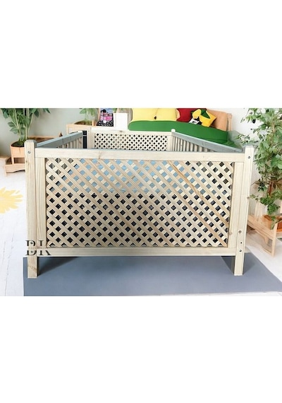 So Chic Doğal Ahşap Montessori Bebek Ve Çocuk Karyolası 70 X 130