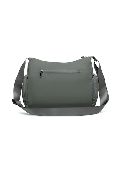 Smart Bags Koyu Gri Orta Boy Çok Cepli Su Geçirmez Ultra Hafif Kumaş Kadın Çapraz Çanta