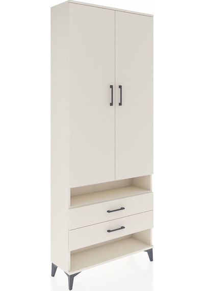 Arges Dolap 3 Raflı 2 Çekmeceli Tek Askılı 88x30x221 Aytaşı-a... Aytaşı