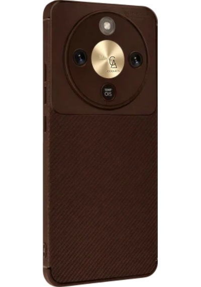 Honor Magic 8 Lite İle Uyumlu Karbon Tasarım Silikon Telefon Kılıfı Ve Temperli Cam Ekran Koruyucu Kahverengi