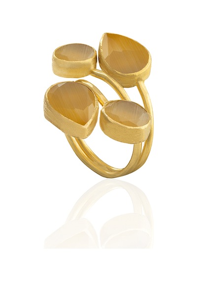 Kadir Jewellery 22 Ayar Altın Kaplama Zirkon Taşlı Kadın Vintage Yüzük Sarı 41531959