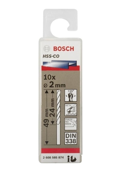 Bosch Hss-Co 2 Mm Kobaltlı Matkap Ucu 10'Lu 2608585874