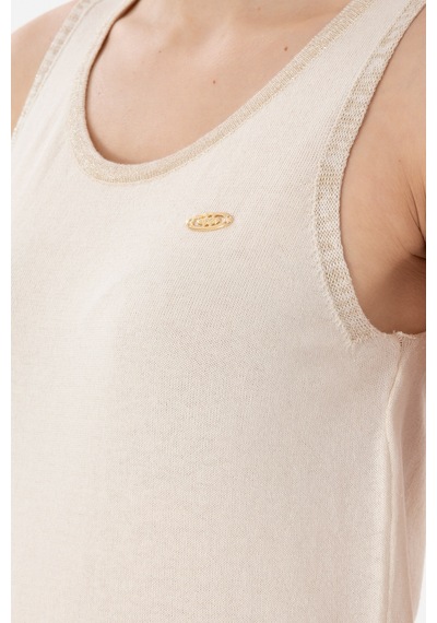 U.S. Polo Assn. Kadın Krem Bisiklet Yaka Triko Tişört 50306480-VR071