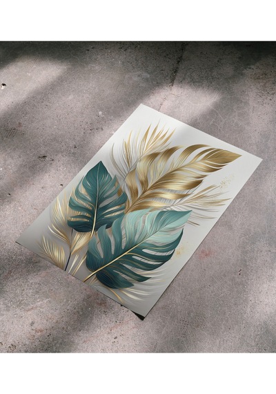 Çerçevesiz Poster, Dijital Baskı, Monstera Deve Tabanı Çiçeği , Ofis Salon Dekorasyon , Poster