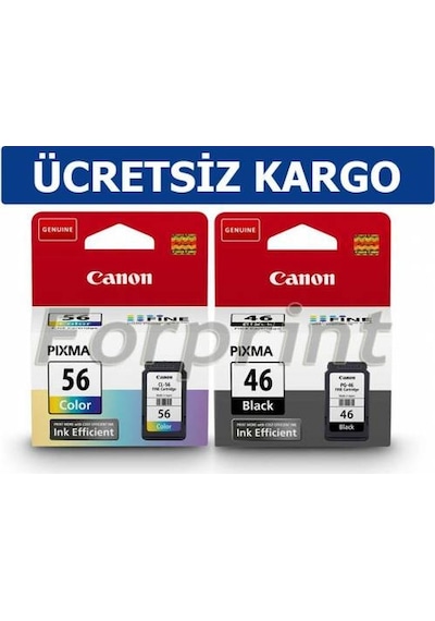 Canon Uyumlu Pg 46/Cl 56 Dolan Kartuş Seti Ful Set E404/E414/E464/E484
