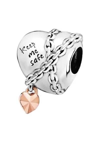 Fubena Kalp Zinciri Charm Gümüş
