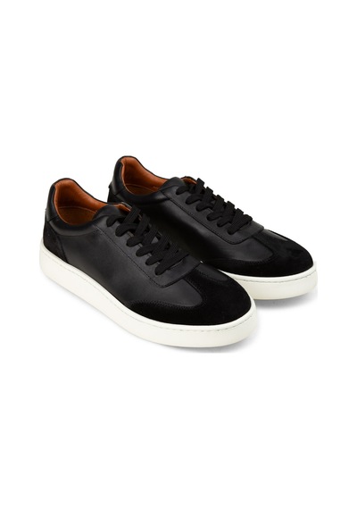 Deery Erkek Siyah Hakiki Deri Sneaker Ayakkabı - 04407msyhe01