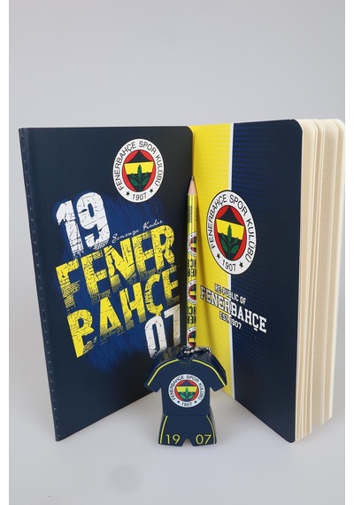 Lisanslı Fenerbahçe Noktalı Defter,kurşun Kalem Ve Kalemtraş Seti Altın