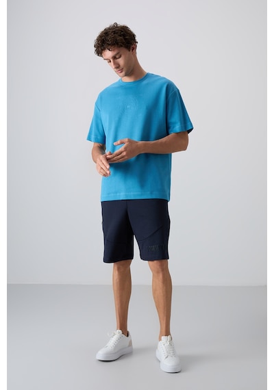 Tommy Life Petrol Mavi Pamuklu Kalın Yumuşak Dokulu Oversize Fit Baskılı Erkek T-shirt - 88324 Petrol Mavi Tommy Life Petrol Mavi Pamuklu Kalın Yumuşak Dokulu Oversize Fit Baskılı Erkek T-shirt - 88324 Petrol Mavi