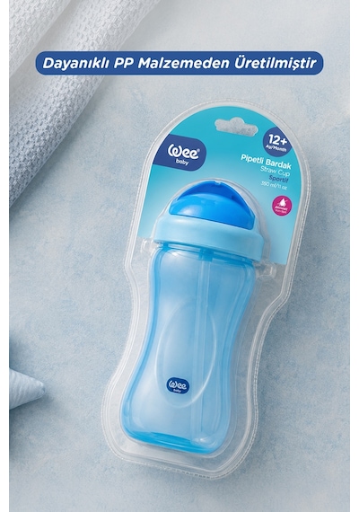 Wee Baby Pipetli Bardak 350 ml Mavi 6+ Ay