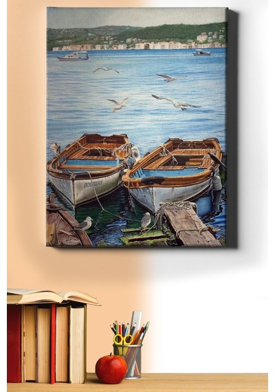 Webstyle Sayılarla Boyama Seti Kasnaklı Issızlıkta Kayıklar 40 X 50 Cm