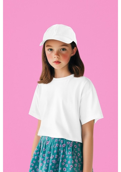 Sevbano Basic Baskısız Unisex Çocuk Tişört 1-12 Yaş Beyaz