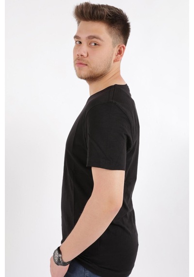 Cazador 4601 Erkek V Flamlı T-shirt 24YCEEO04601-R1534 Siyah
