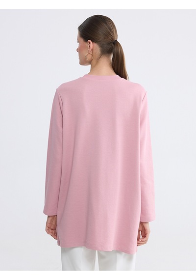 Lcwaıkıkı Classic Lila Bisiklet Yaka Kadın Sweatshirt Tunik