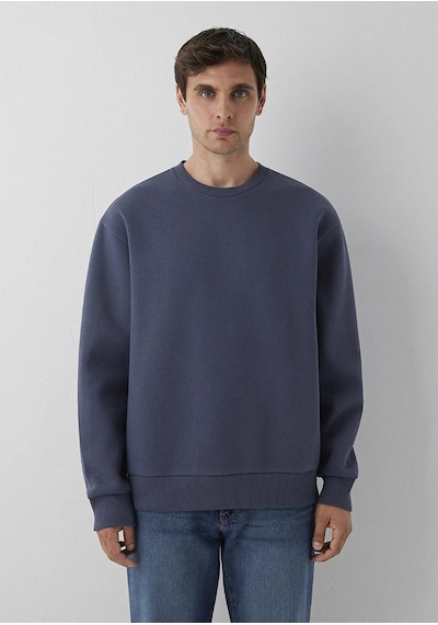 Bisiklet Yaka Sweatshırt Ombre Mavi