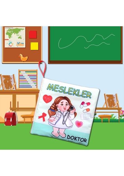 Tox Meslekler Sessiz Kumaş Kitap T112 - Bez Kitap , Eğitici Oyuncak , Yumuşak Ve Hışırtılı