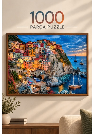 1000 Parça Manarola' Da Akşam Puzzle 48 X 68 Cm Yüksek Baskı Kaliteli Eğlenceli Ve Eğitici Puzzle