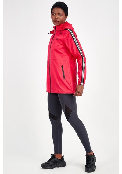 Maraton Sportswear Regular Kadın Kapşonlu Uzun Kol Basic Nar Ceket 19353 Narçiçeği