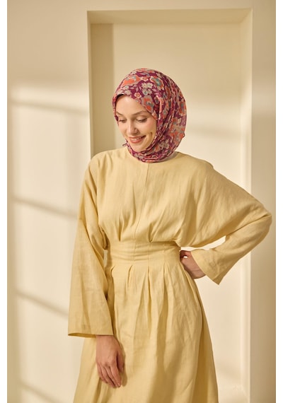 Silk Home Soft Eşarp 73090-07 Sinyal Mor, Turuncu, Turkuaz, Vizon ,taş
