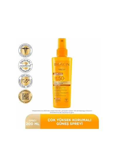 Bioxcin Sun Care Spf 50 Güneş Koruyucu Set Yüz Kremi 50 Ml + Vücut Spreyi 200 Ml Kuru Ve Normal Ciltler İçin, Suya Dayanıklı, Anti-alerjik