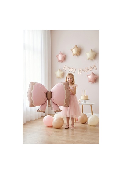Retro Pembe Fiyonk Folyo Balon Baby Shower Doğum Günü Parti Süsü Çok Renkli