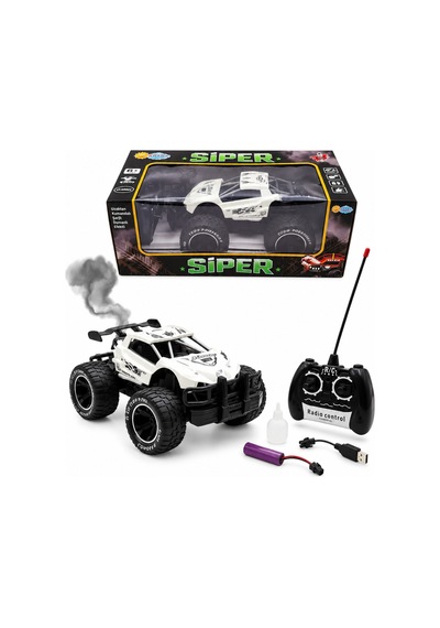 Siper Uzaktan Kumandalı Şarjlı Araba Duman Efektli Off-road Arazi Aracı Beyaz