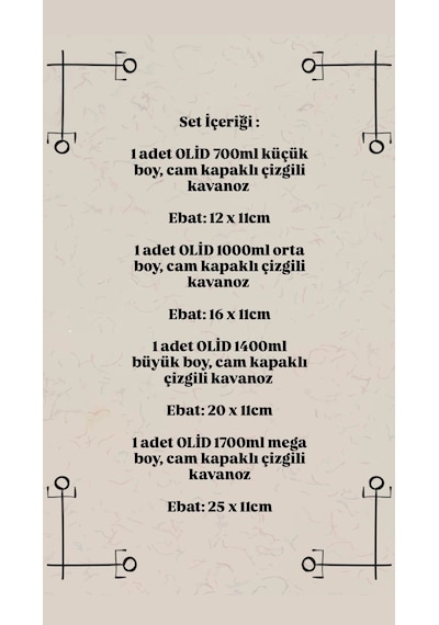 4'lü Cam Kapaklı Kavanoz Seti Mien Bakliyat, Baharat & Kuru Gıda Saklama Kabı Şeffaf, Dayanıklı Cam