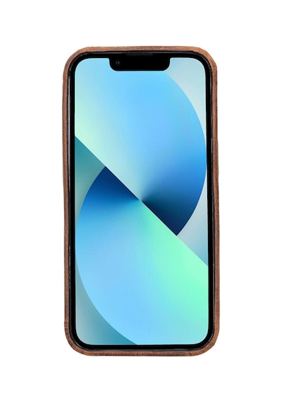 Apple İphone 13 Pro Uyumlu Deri Arka Kapak Rock G2 Kahverengi Diğer