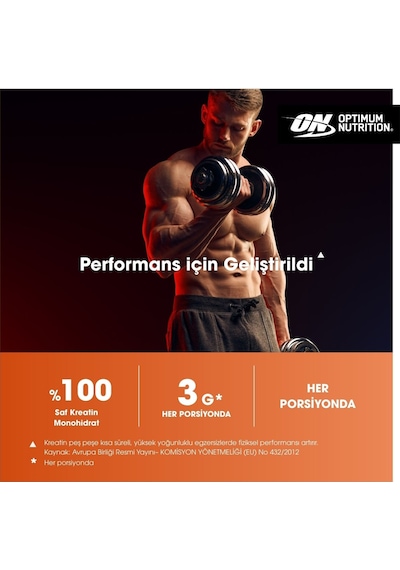 Kreatin Monohidrat Portakal Aromalı 247.5 G 55 Servis Sporcu Performans Desteği