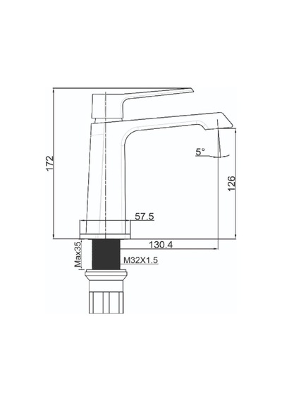 Creavit SK1500GR Stark Lavabo Bataryası Metalik Gri