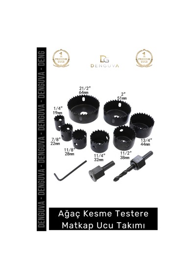 Matkapucu 11 Parça Metal Ahşap Plastik Mdf Alüminyum Delik Açma Seti Tavan Kesme Matkap Ucu Takımı