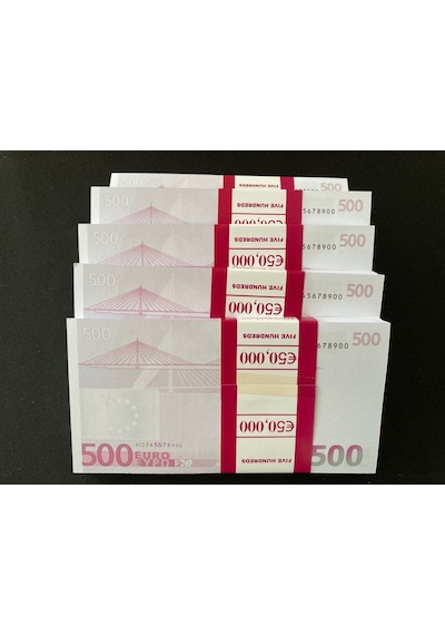 Yeni 5 Deste 500 Euro Geçersiz Eğlence Oyun Şaka Düğünde Para