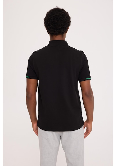 Summer Polo Siyah Basıc Polo Yaka Tişört Siyah