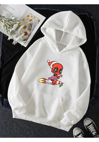 Deadpool Yeni Yıl Kapşonlu Sweatshirt 001