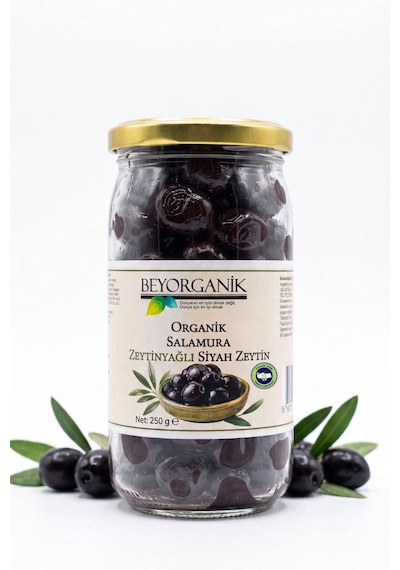Organik Salamura Zeytinyağlı Siyah Zeytin 250 Gr