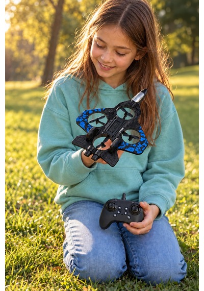 S1 F166 Köpük Gövdeli Kumandalı Mini Drone, Kamerasız, 44,8 G, İrtifa Sabitleme, 360 Takla, 2,4 Ghz Siyah