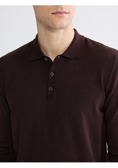 Lcwaıkıkı Classic Kahverengi Polo Yaka Erkek Triko Kazak