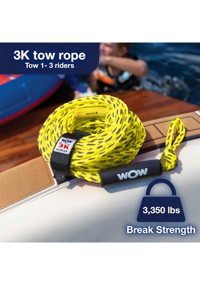 Wow World Of Watersports 3k 18,3 M Yüzen Köpük Şamandıralı Çekme Halatı 1 2 Veya 3 Kişilik Çekme Halatı Tekne İçin 17-3030