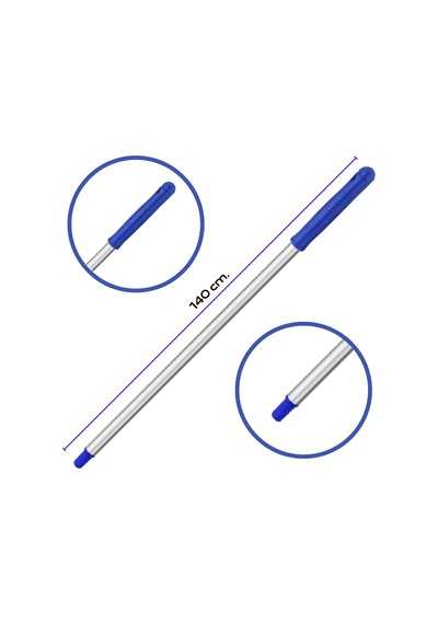 Mulpex Premium Kalite Alüminyum Eloksallı Sap, Vidalı 140 cm. Mav