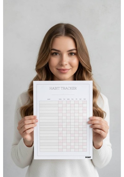 Alışkanlık Takibi - Habit Tracker - A4 Ebat - 30 Yaprak - Günlük Haftalık Planlayıcı - Planner Diğer