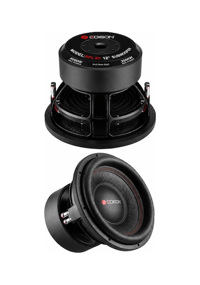 Edison Ed-spl30 30 Cm 2000 Rms 4000w 2+2 Ohm Amerikan Black Coil Oto Bass Subwoofer